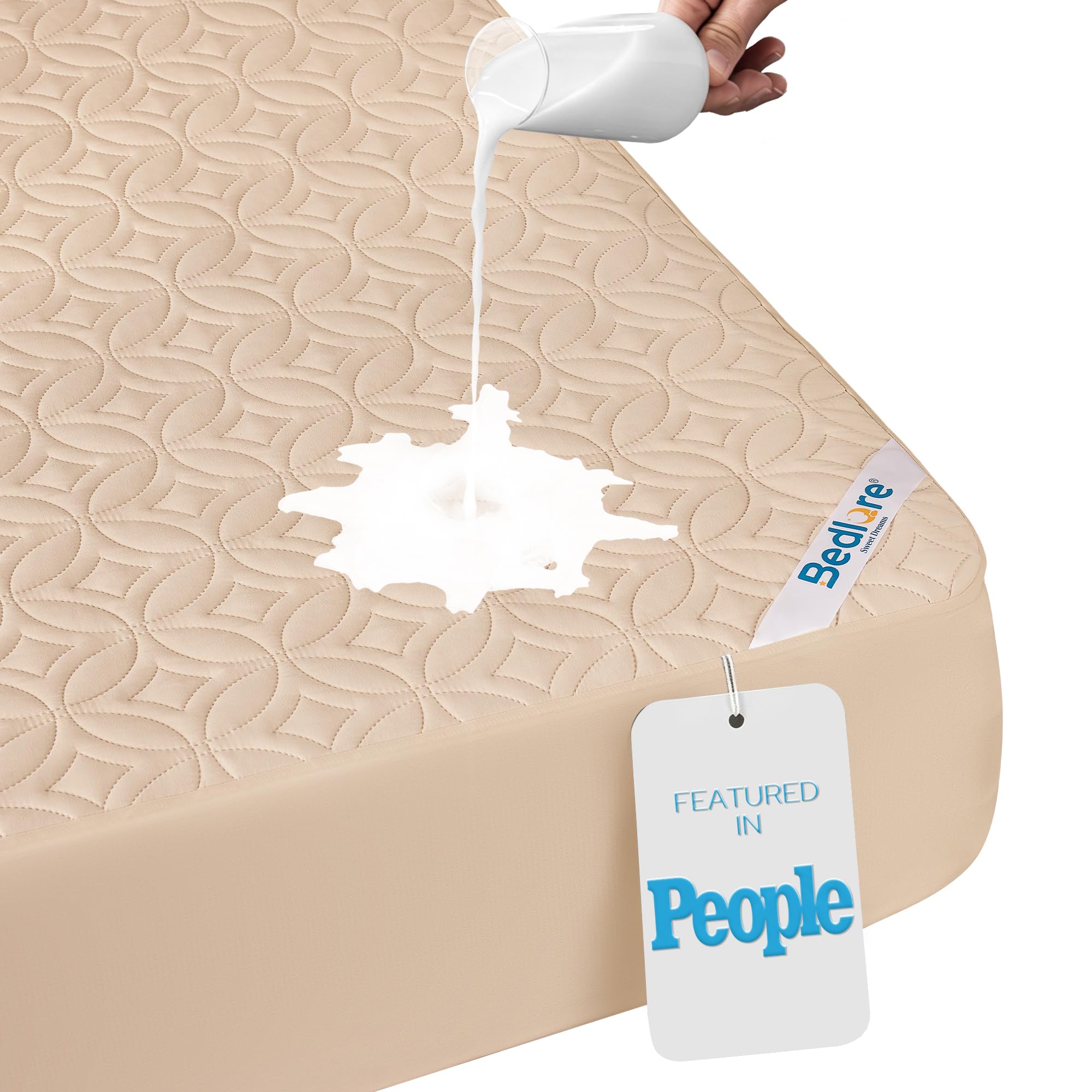 BEDLORE Waterproof King Mattress Protector, Soft Brushed Microfiber Cover