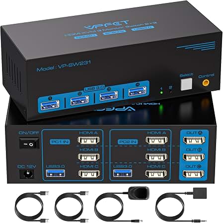 Amazon.com: TESmart 8K@60Hz HDMI KVM Switch for 1 Monitor, USB 3.0