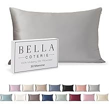 Bella Coterie Luxury Silk Pillowcase for Hair and Skin | 30 Momme | 100% Pure 6A Mulberry Silk | Super Soft | Perfectly Plush [King, Silver]
