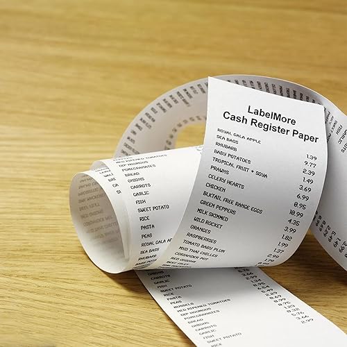 Miniatura 7 de LabelMore Papel térmico de recibo de 2-14 pulgadas x 85 pies, rollos de papel para tarjetas de crédito térmicos, rollo de caja registradora, papel