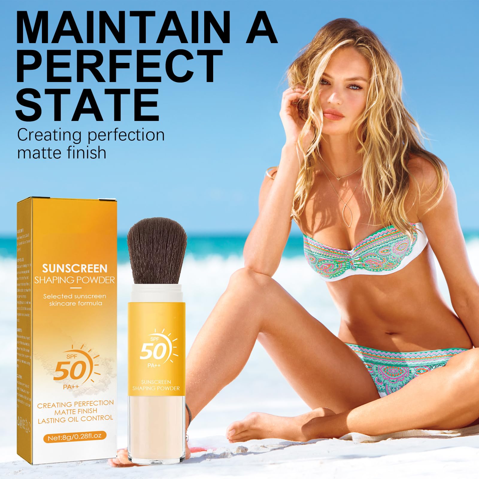 LFCFBH 2PCS SPF 50 Mineral Powder Sunscreen for Scalp Powder for Face Oil Control Lasting Lightweight Breathable - Image 3