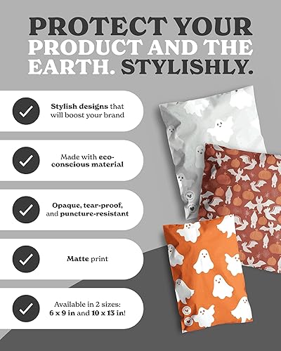 Miniatura 3 de Impack Bolsas de correo de Halloween de 10 x 13 pulgadas, paquete de 25 unidades, autoselladas, a prueba de agua, a prueba de manipulaciones, bolsas