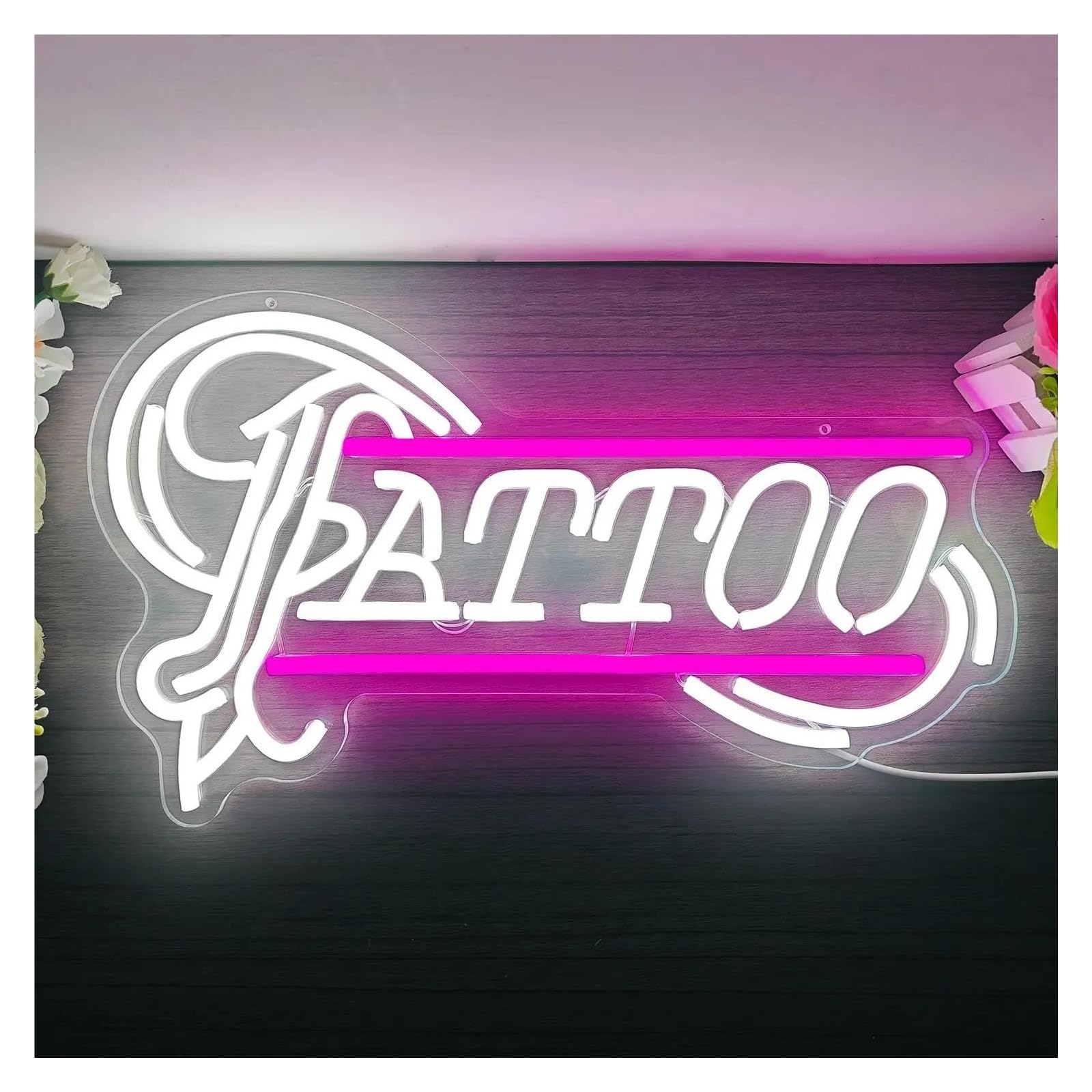 LEMST Signs Lamp Tattoo Neon Sign Dimmable Neon Light Sign Night Light for Tattoo Salon Shop Business Bedroom Beer Bar 23.5x40cm
