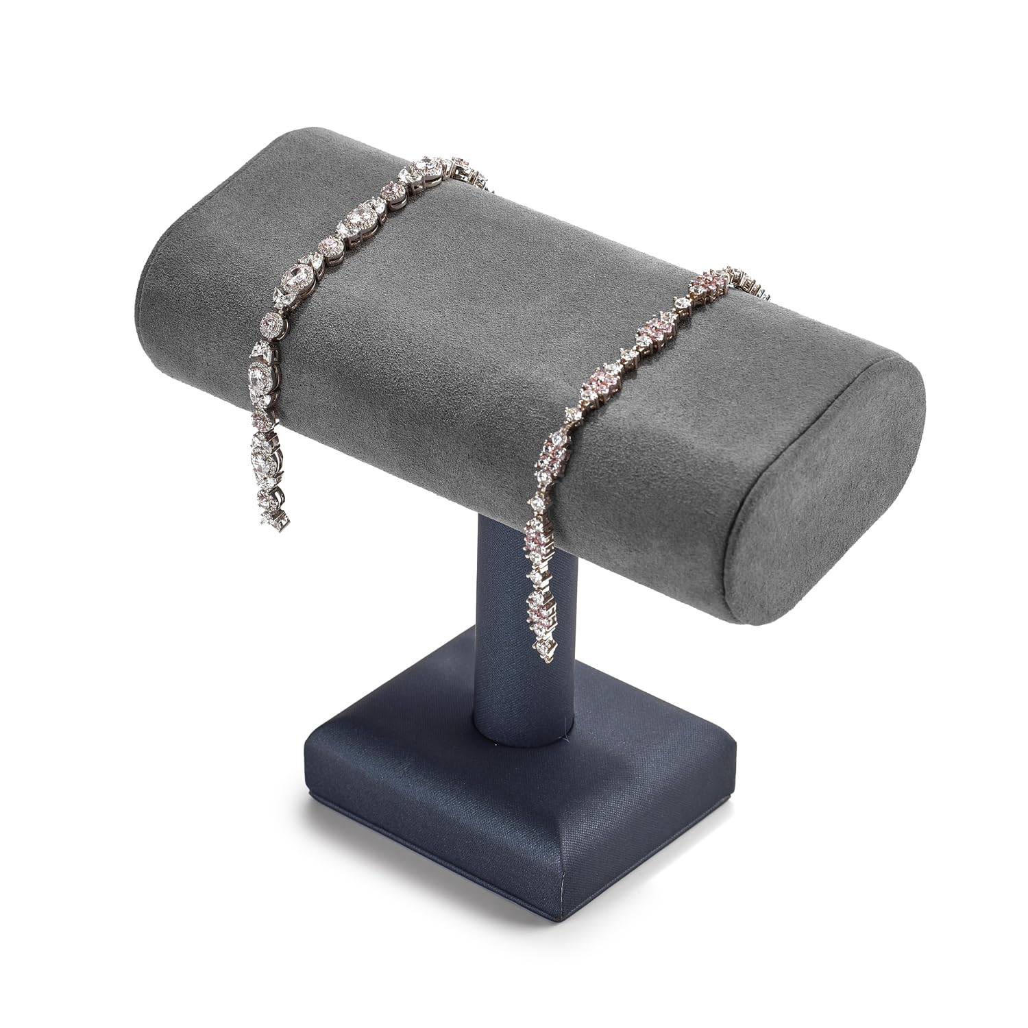 Soporte de Almacenamiento para Relojes Luxury, Color Gris Oscuro, de Microfibra Suave, para tocador, mesita de Noche y exhibición de Joyas.