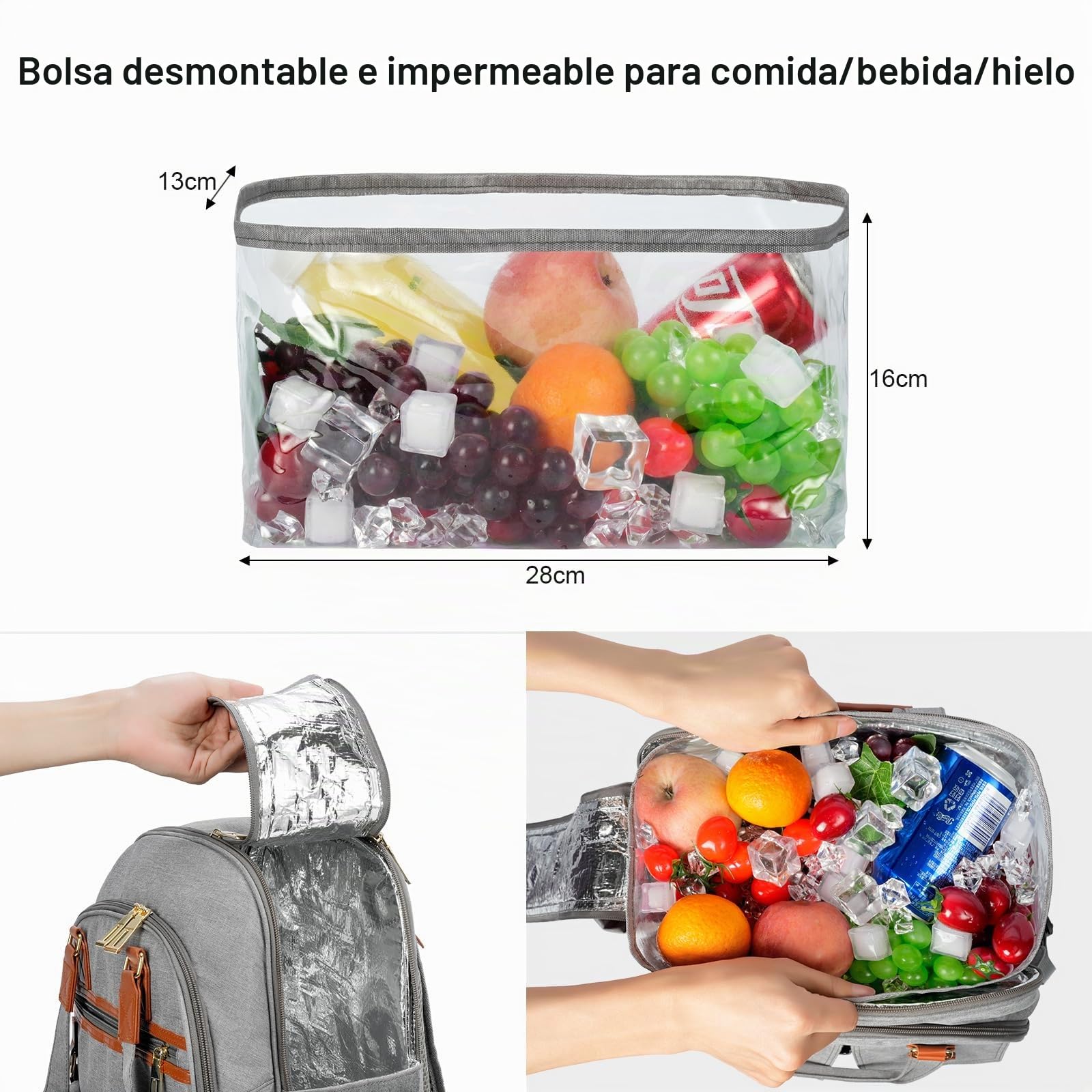Mochila de Picnic para 4 Personas con Compartimento refrigerador y Soporte para Vino, Manta de Forro Polar, Juego de Cubiertos, para Camping, Playa, Viajes de un día, Senderismo, Accesorios