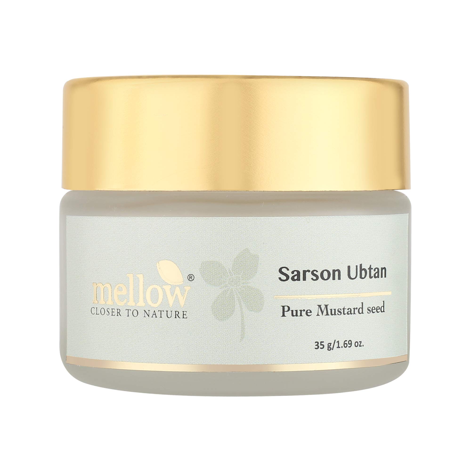 Mellow Herbals Ayurvedic Sarson Ubtan with Sarson Seed & Cow Milk | Cleanses Pores & Reduces Dark Patches | For Smooth & Toned Skin | Ayush Certified | GMO, Paraben and Silicone Free - 35gm