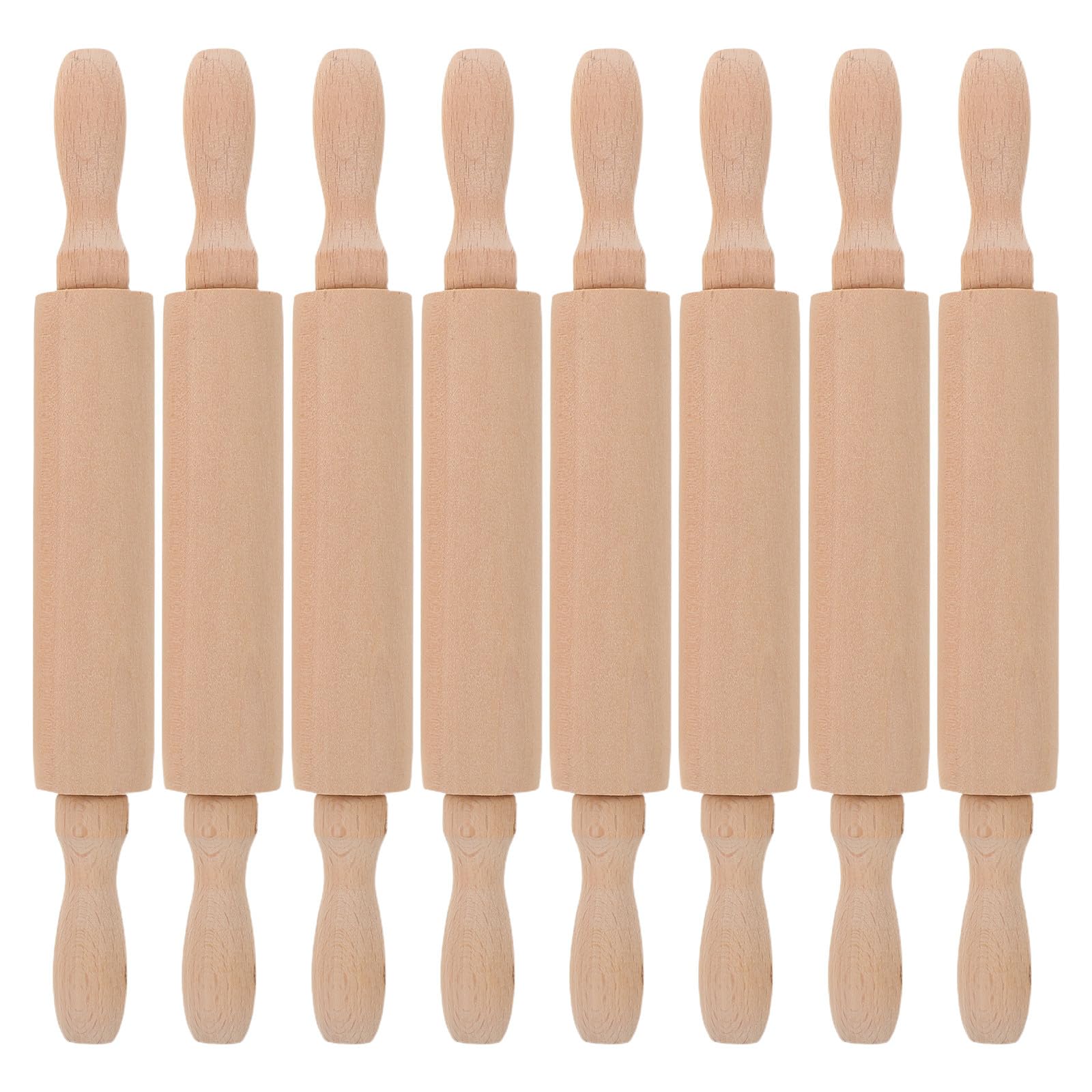 DOITOOL 8 Rodillos de Madera Mini para Hornear, Ideales para Niños en Manualidades y Repostería, Fáciles de Limpiar
