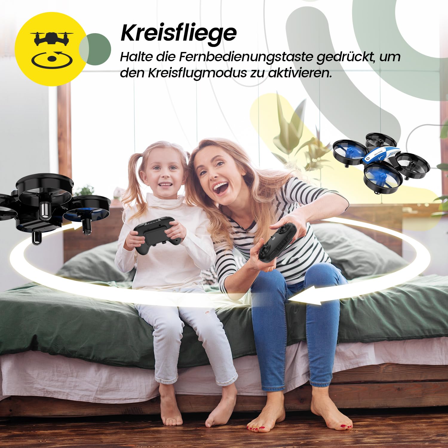 Holy Stone HS210 Mini Drohne für Kinder RC Quadrocopter Nano Drone 3 Akkus 21 Min Flugzeit Auto Höhenhaltung 360° Rollen Kopflos Modus Blau