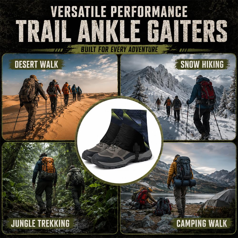 Legginsy uniseks, Trail Low Gaiters, oddychające getry na buty do biegania w terenie, do wędrówek, wędrówek, wędrówek, wędrówek, wspinaczki, 2 kolory, losowa wysyłka