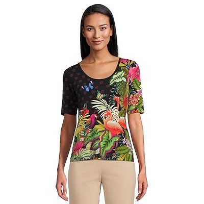 Johnny Was The Janie Favorite Scoop Neck Fitted T Shirts Women