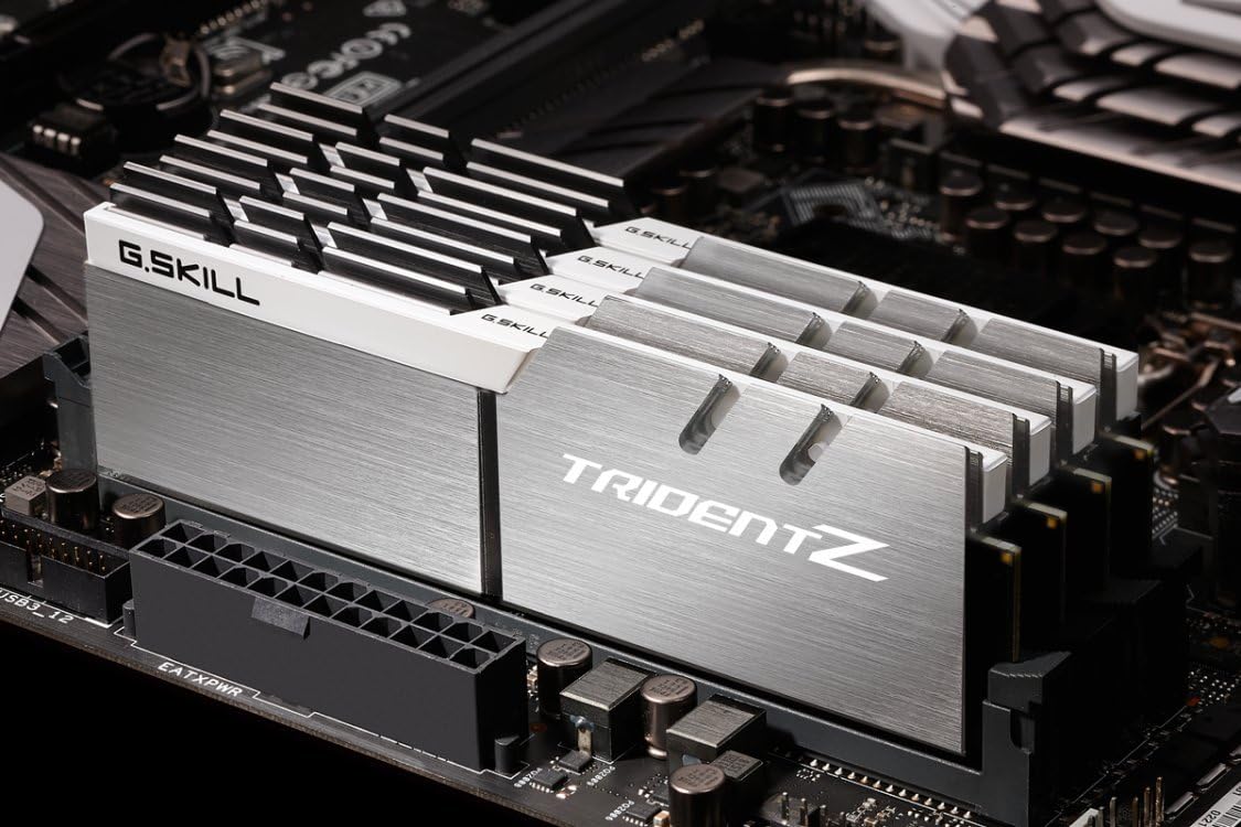 Detailed view of the Trident Z logo on the memory module's heat spreader