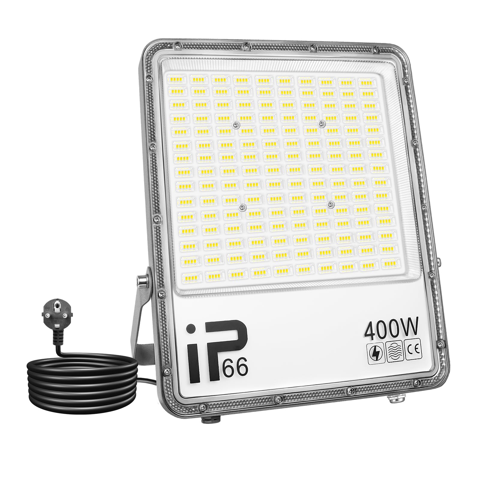 Willpower Proiettori a LED per esterni, 400 W, 40000 lm, luci di sicurezza a LED, 6000 K, bianco freddo, impermeabilità IP66, per giardino, garage, cortile, prato, cortile, patio, officina