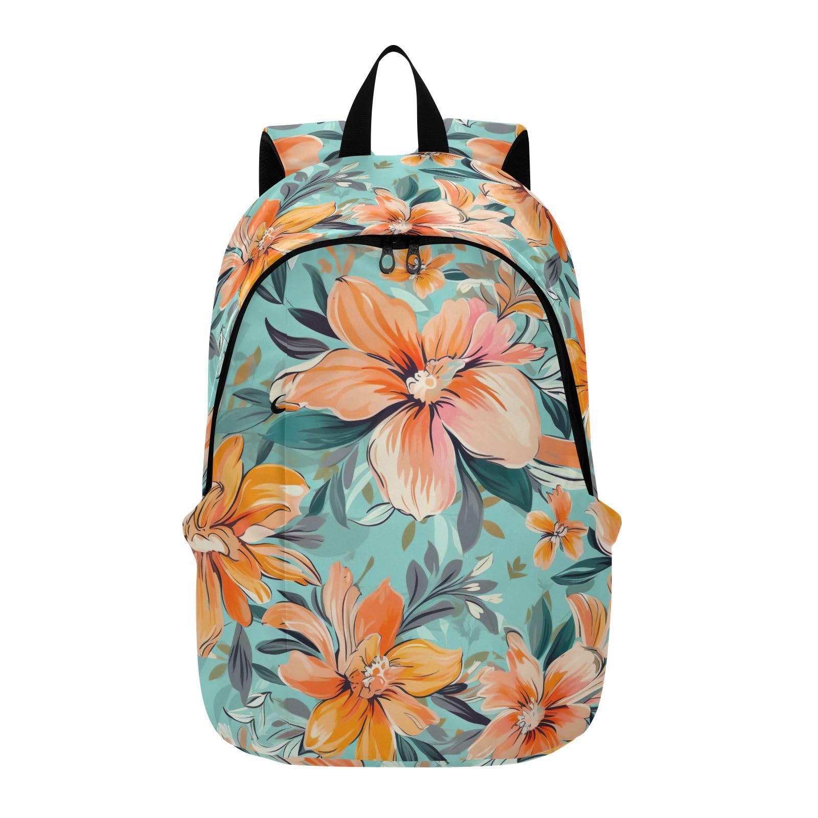 MCHIVER Travel Backpack Colorful Hibiscus Flowers Casual Daypack Backpacks Lightweight Carry on Bag Water Resistant Hiking Backpack for Women and Men