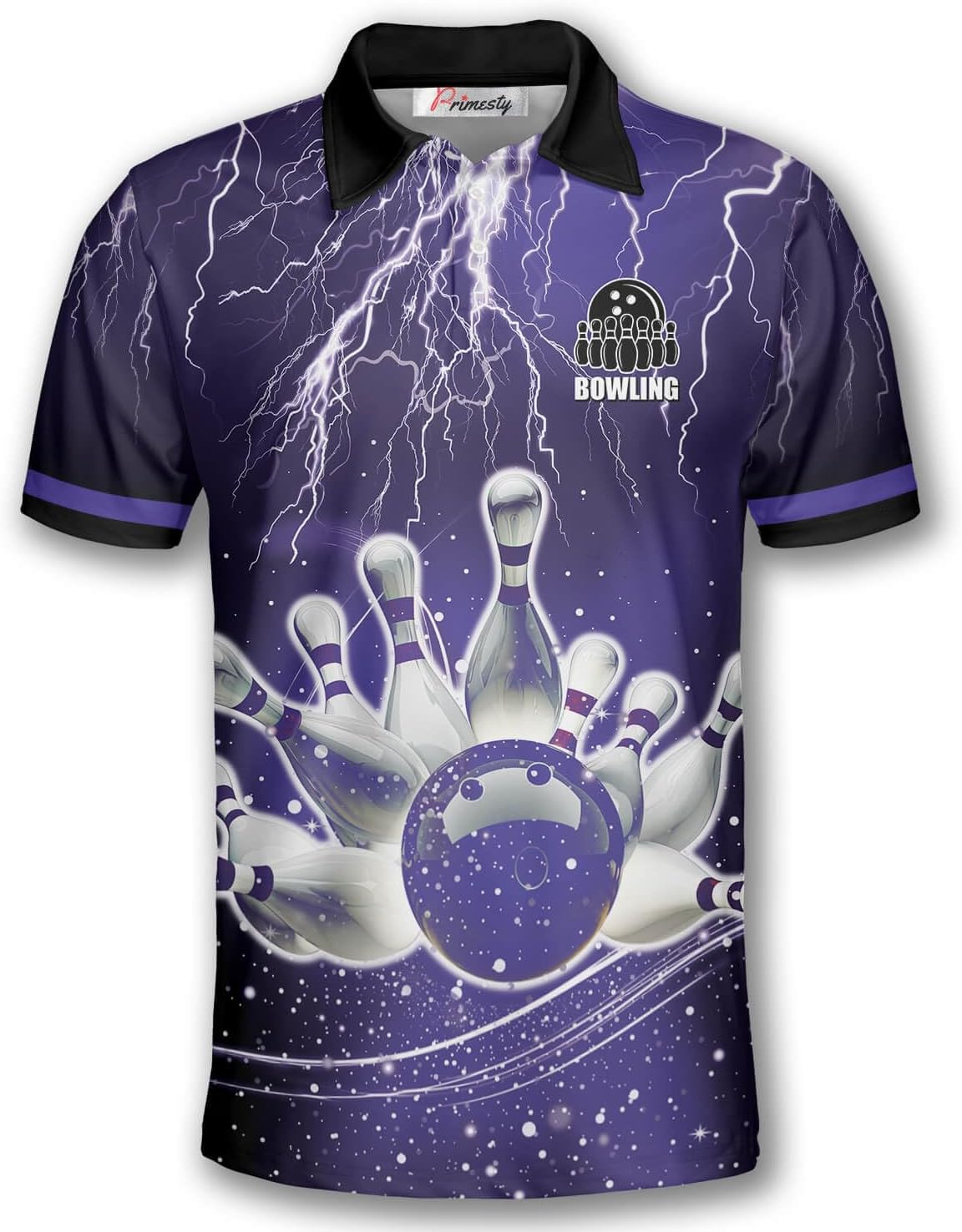 PRIMESTY Bowling Shirts Gift for Bowling Lover, Bowling Shirt for Men Women Polo Team 3D Unisex Jersey Short Sleeve Funny