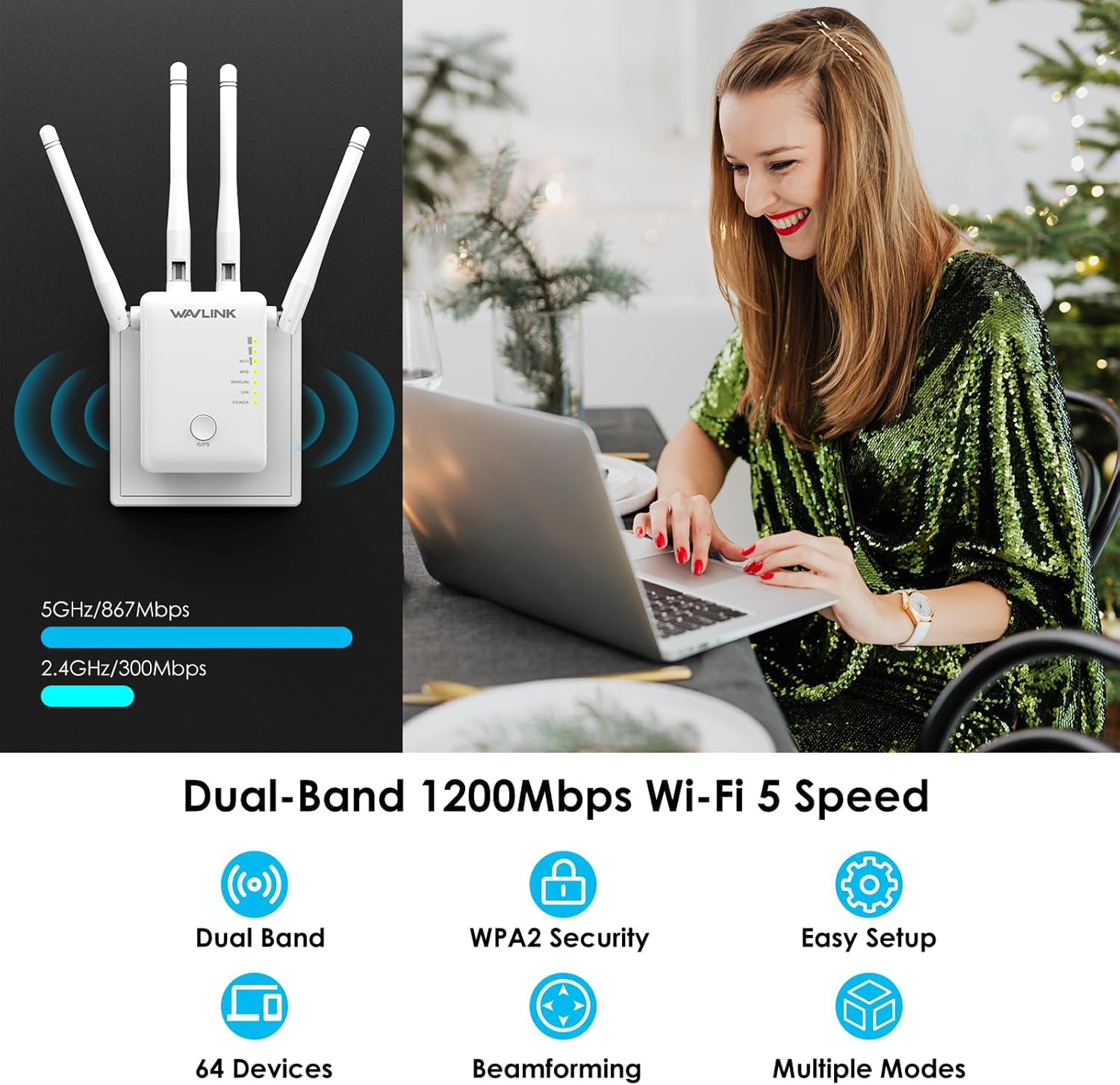 AC1200 Dual Band WiFi Extender
