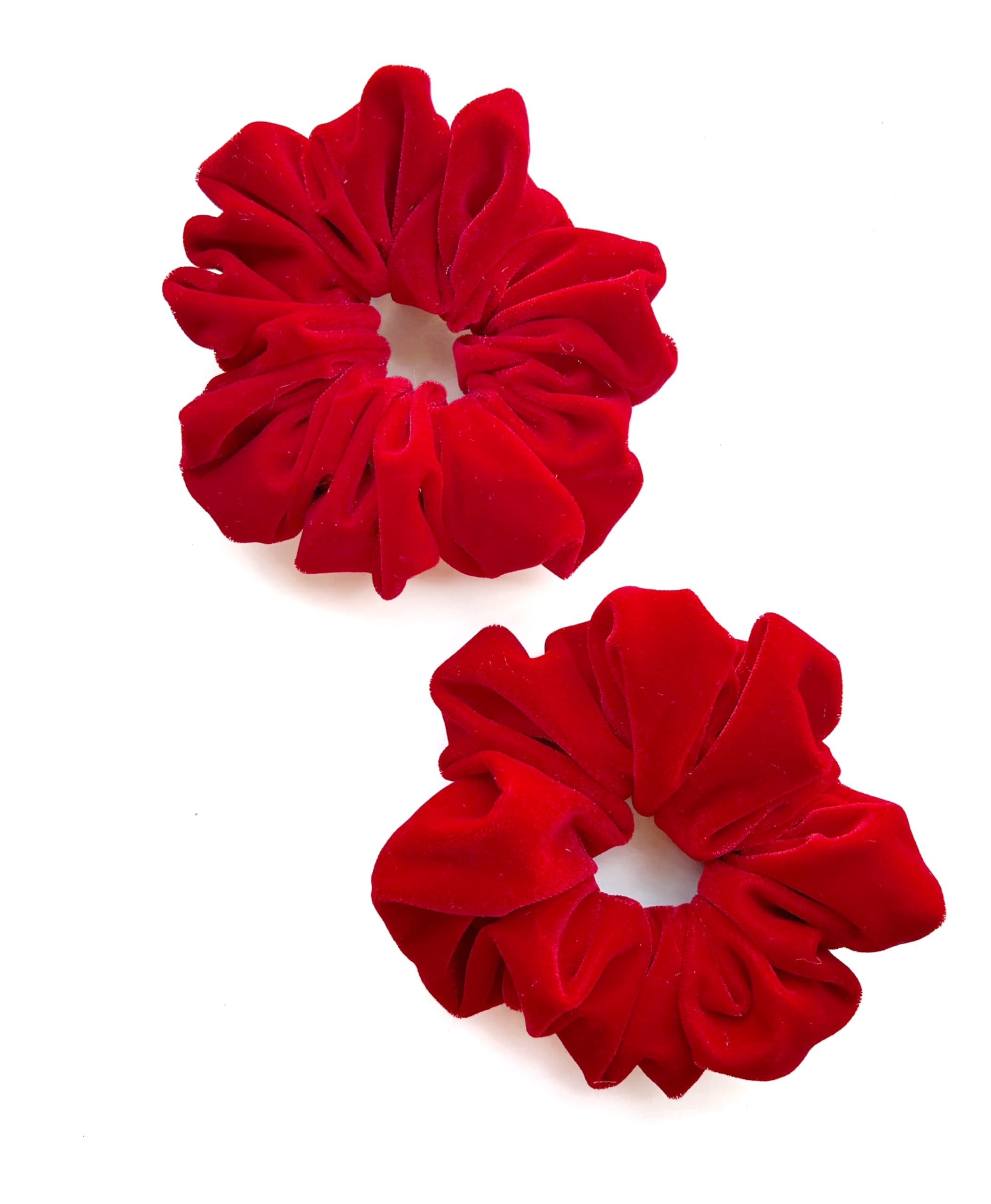 Red Velvet Scrunchies Combo, 2 Beautiful Red Velvet Scrunchies for Women and Girls-image-39