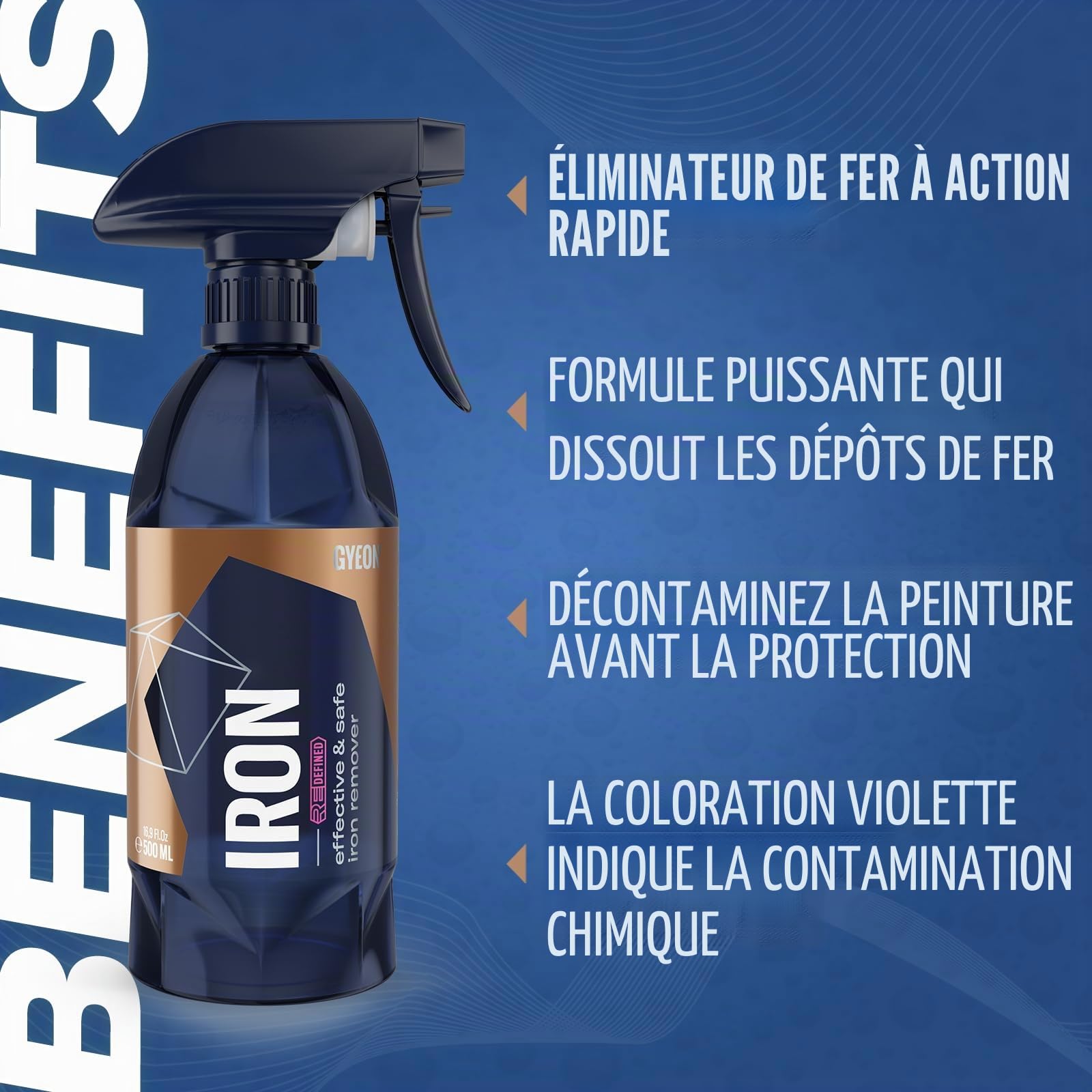 Nettoyant de jante Gyeon VOL nettoyant de dépôts de rouille sur la surface Iron