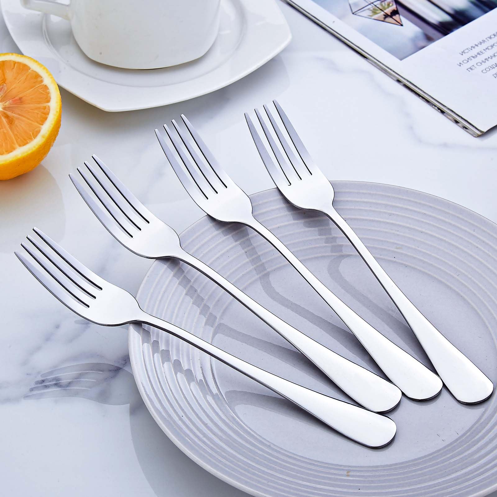 36 Stück Gabelset, PionStar Edelstahl Gabeln Set, (7,3"/18,5cm), Nur Besteck Gabeln, Spülmaschinenfest, Tafelgabeln/Dessertgabeln für Zuhause/Restaurant