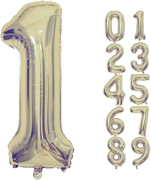 40 Inch Champagne Gold Number Balloons Giant Number One 1 Balloons Champagne Gold 1st Birthday Balloons One Birthday Anniversary Events Party Decorations Supplies