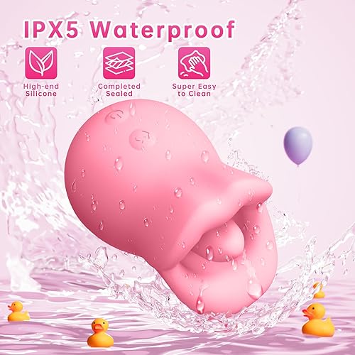 Miniatura 5 de Juguetes sexuales para adultos, vibrador para mujeres, estimulador de clítoris, lengua y boca de 3 en 1 de silicona, juguete sexual de rosa con 10