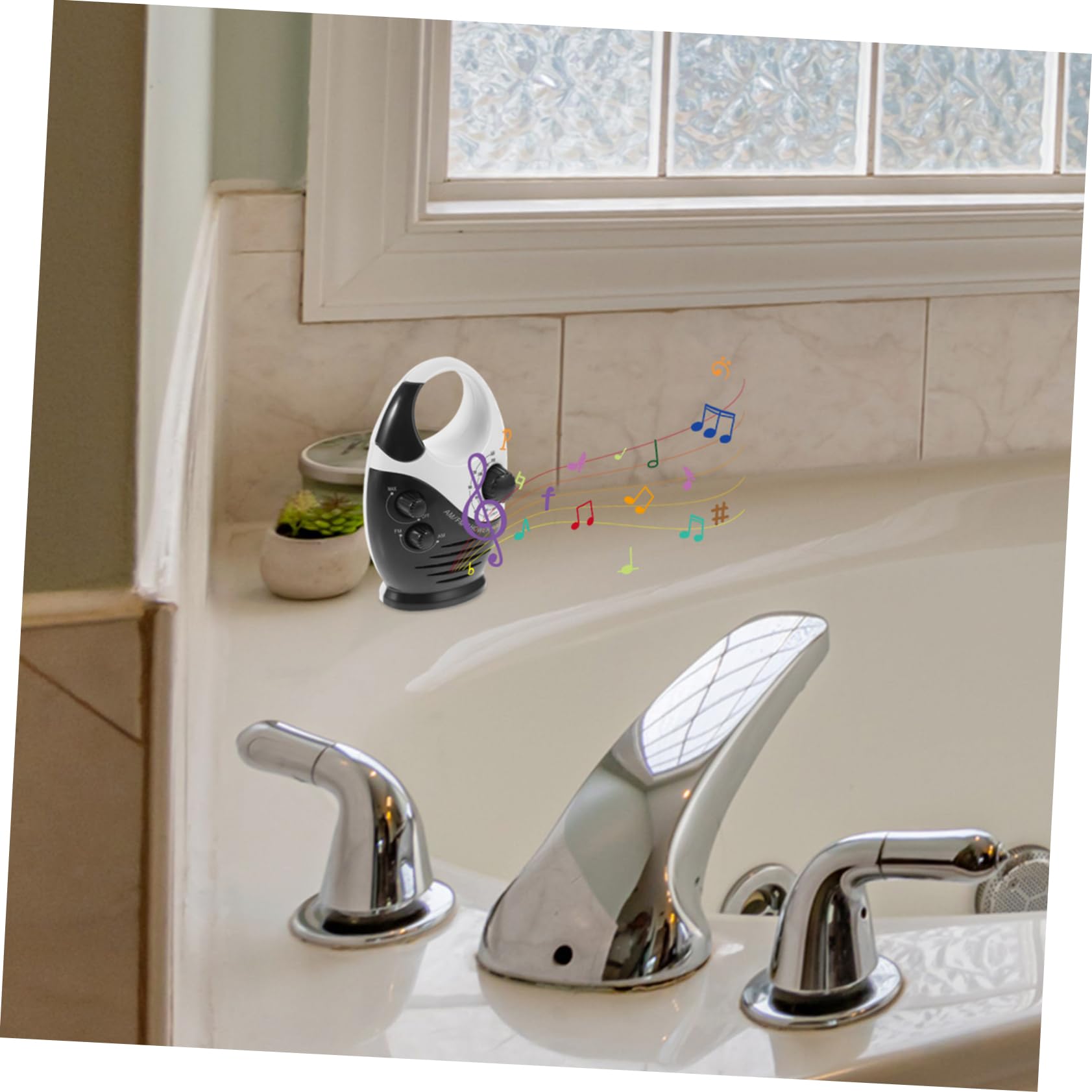 BRIGHTFUFU Shower Radio Portable Bathroom Speaker with Stylish Design for Music The Shower Home Decor and Everyday Use