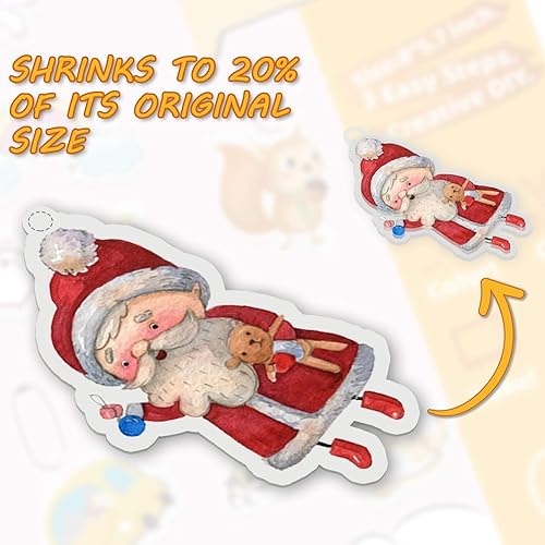 Miniatura 3 de Rawskro El kit de hojas de plástico retráctil de 155 piezas incluye 30 piezas de papel de arte retráctil con 125 accesorios para llaveros, crea tus