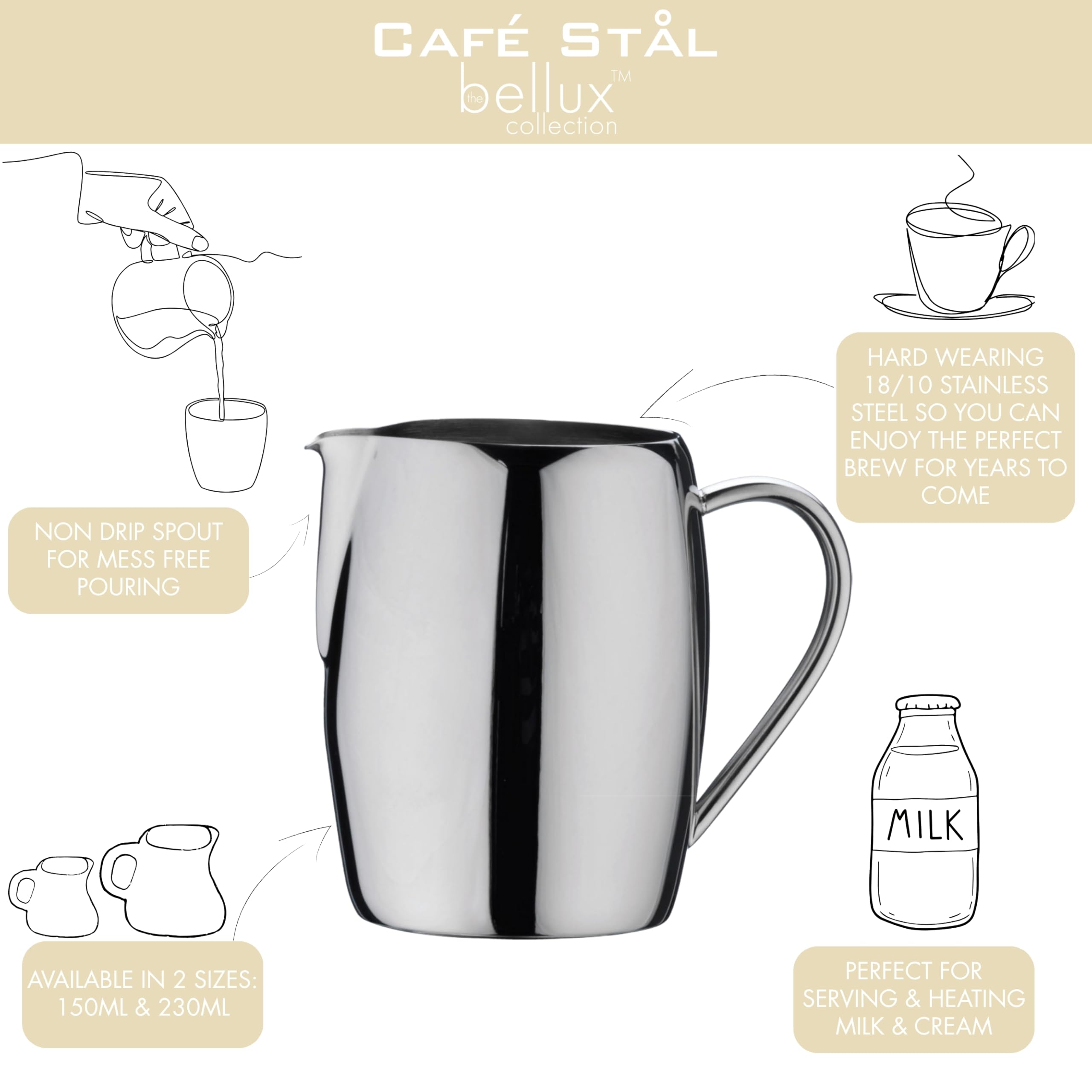 Café Stål - Jarra de leche 230 ml