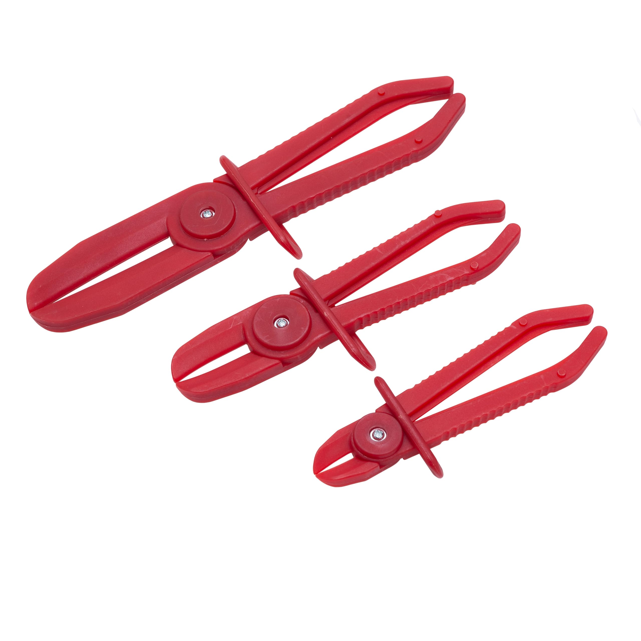 Keple Red Line Clamp Pliers 3Pcs Nylon Hose Clamp Tool Set - Hose Clamping Pliers - Brake Fuel Water Line Clamps Plier Hands Free Tool - Suitable For Fuel Gas Lines, Radiator, Coolant Brake Hoses