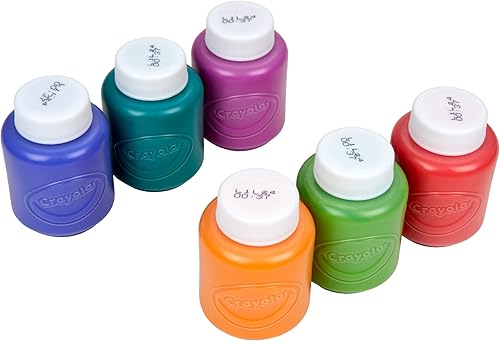 Vista 6 de Crayola Pintura lavable para niños (6 quilates), suministros esenciales para preescolares, juego de pintura para niños, suministros imprescindibles