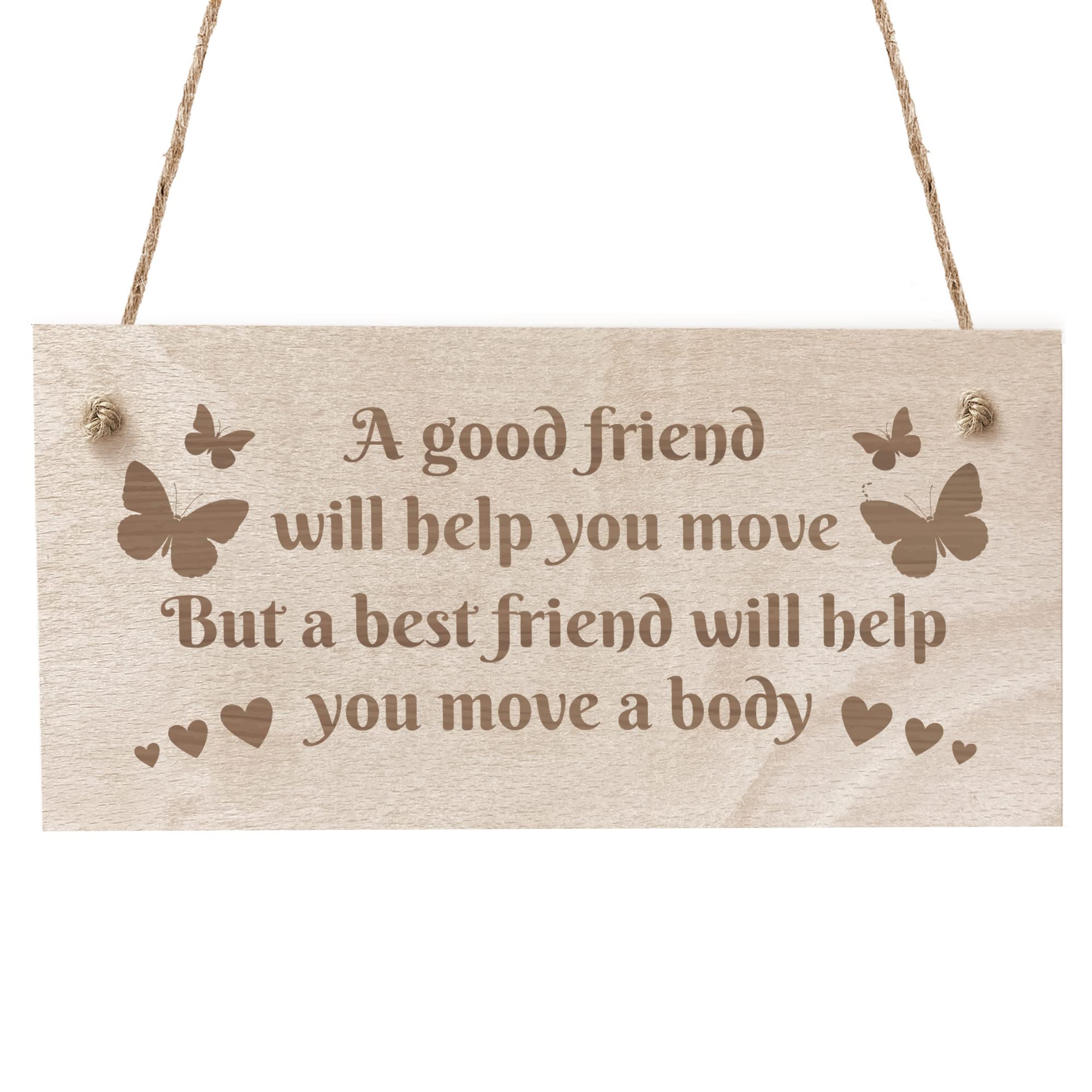 Red Ocean FUNNY Friendship Gift For Best Friend Christmas Birthday Engraved Wood Sign Gift For Him Her