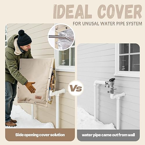 Miniatura 3 de Protección para prevención de reflujo de tubería en la pared, 16 pulgadas de ancho x 20 pulgadas de alto con aislamiento para válvulas de riego y