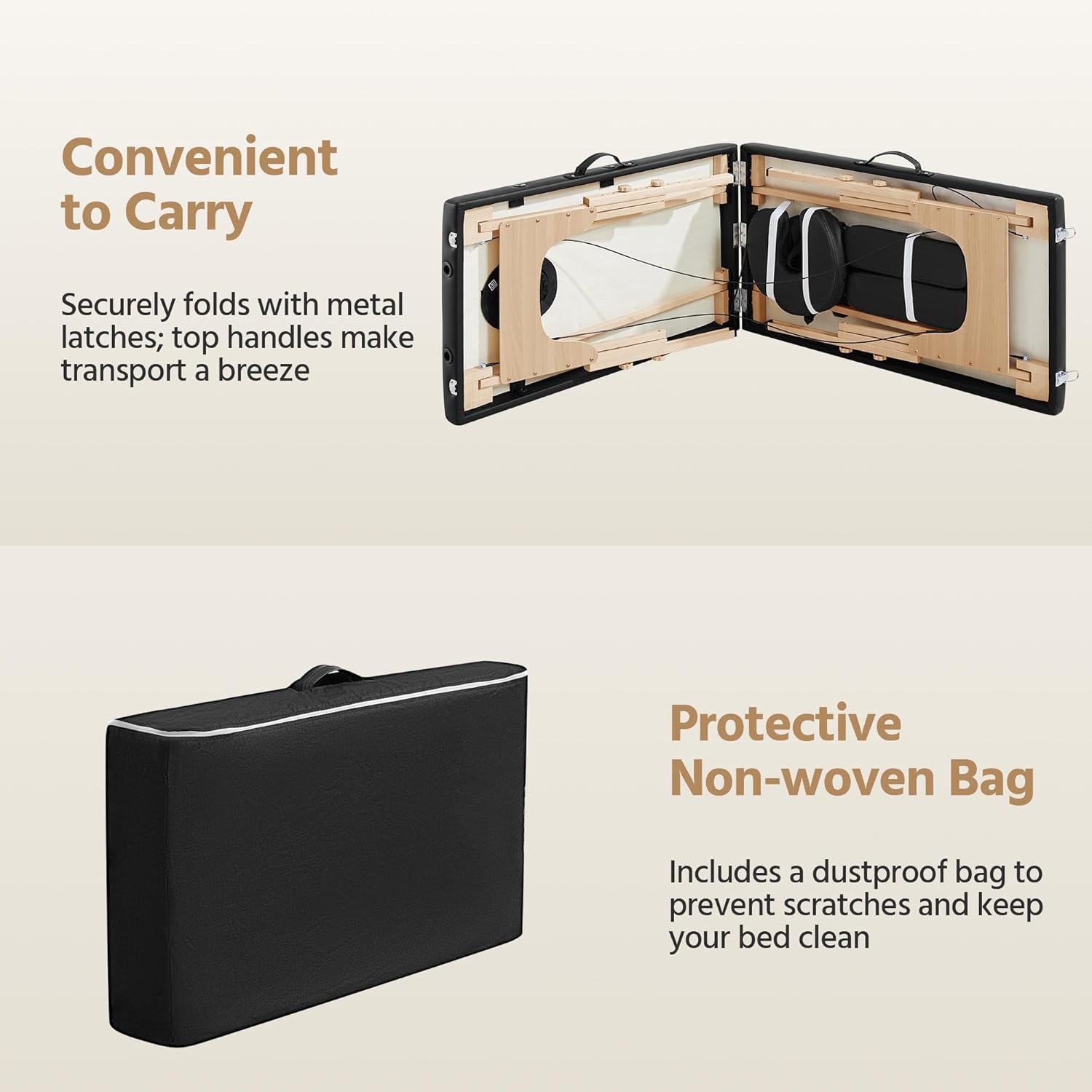 Yaheetech Massage Table Lash Bed Portable Massage Spa Bed Beauty Tattoo Table Adjustable for Eyelash Tech Physical Therapy Couch, Black