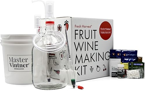 Master Vintner Kit de elaboración de vino de fruta de cosecha fresca de un galón, lote pequeño