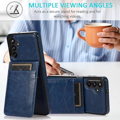 Miniatura 4 de Asuwish Funda de teléfono para Samsung Galaxy A13 5G con protector de pantalla de vidrio templado, soporte para tarjetas de crédito, soporte de