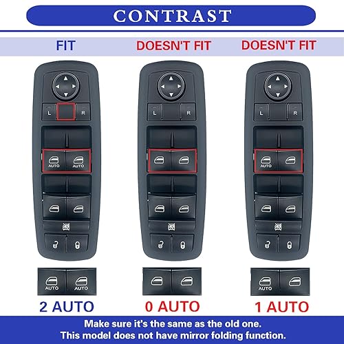 Miniatura 3 de Tidy Heal Interruptor maestro de ventana eléctrica lateral del conductor para Dodge Durango 2016-2021 para Jeep Grand Cherokee 2016-2021, reemplaza