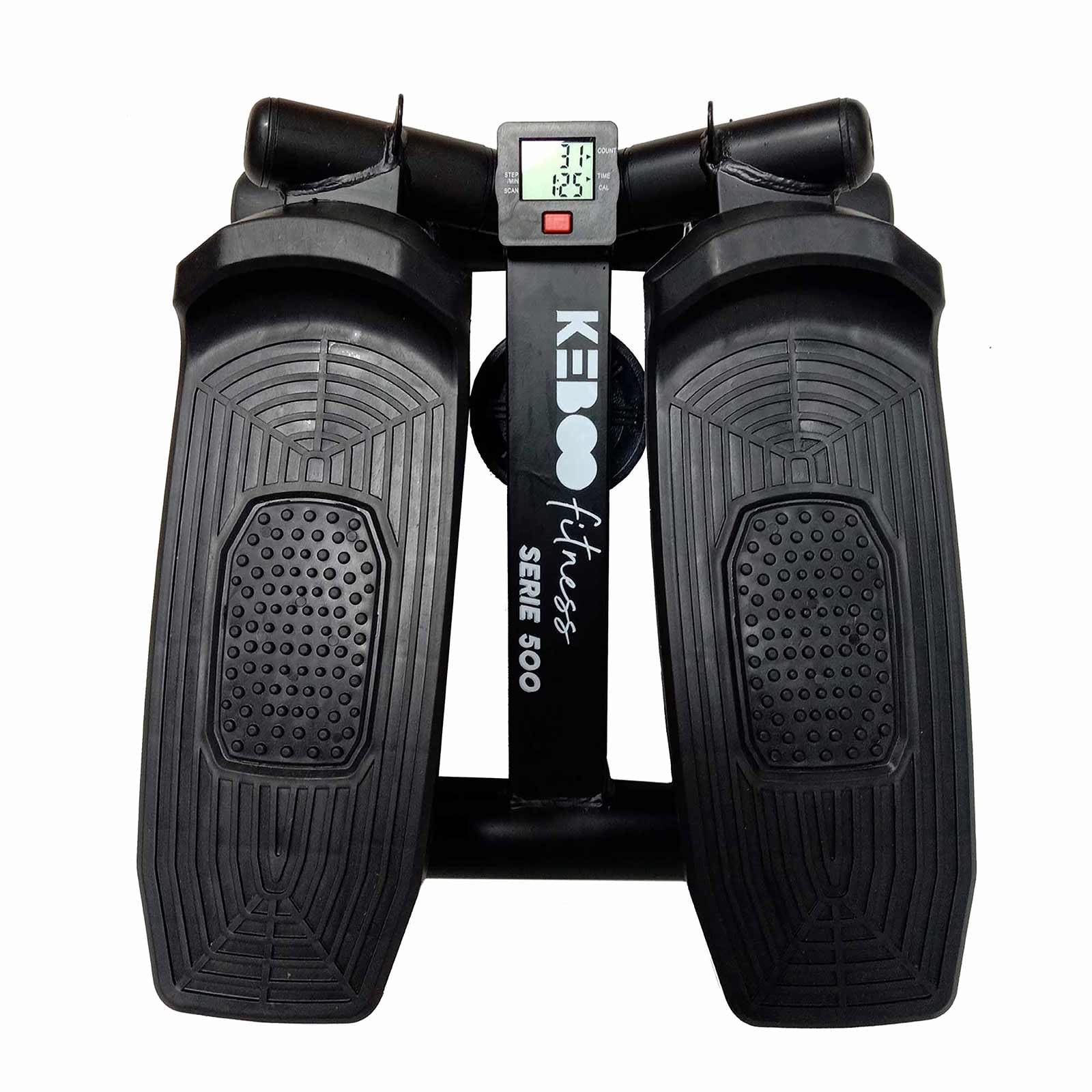 Keboo Mini Stepper Serie 500 con Pantalla LCD Multifunción 38x37x20 cm Fortalece Musculatura | Funciones: Tiempo, Pasos y Calorías | Sistema de Amortiguación