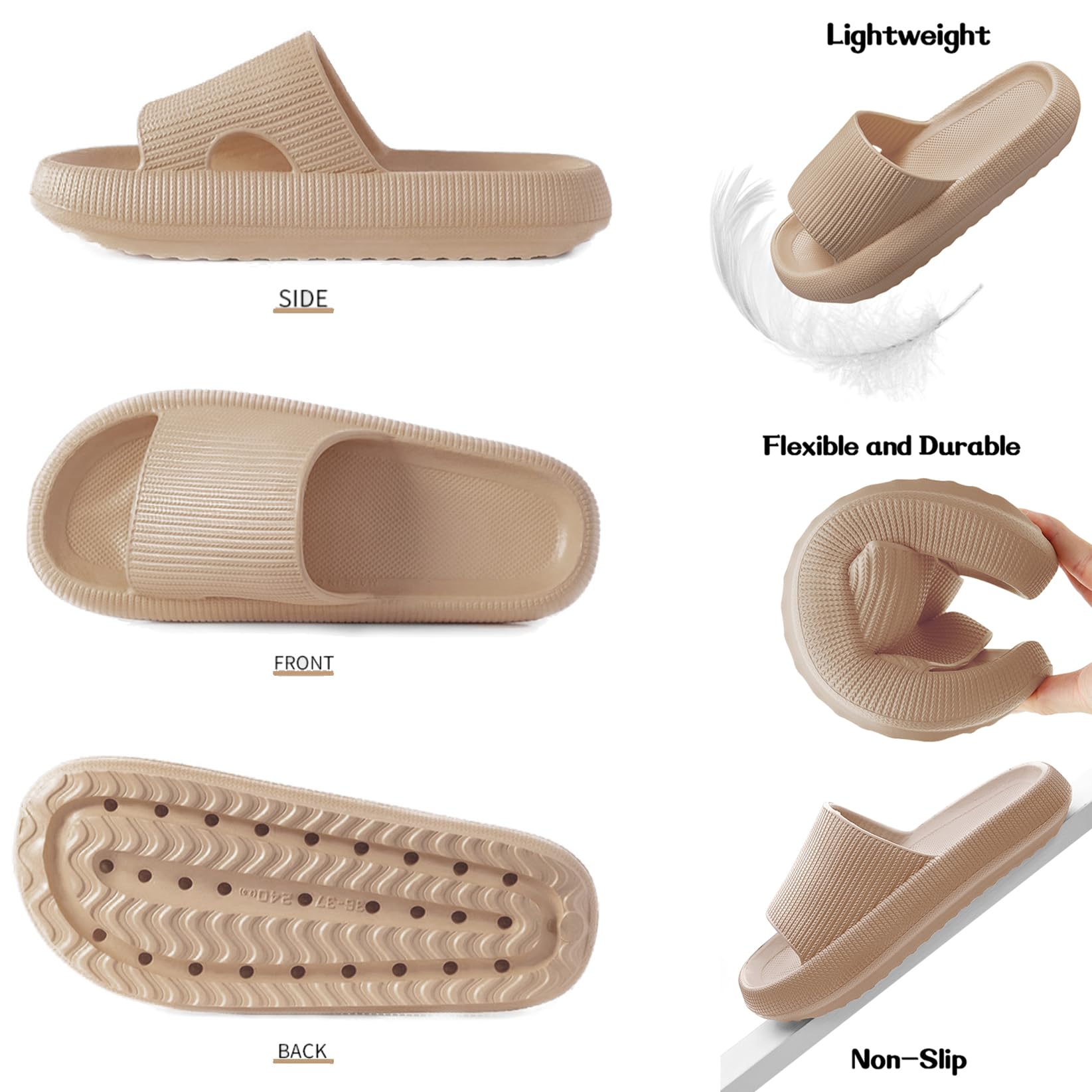 QJJQ Ciabatte Donna Uomo Comode Slide Ciabatte Nuvole Ultra Morbide Casa Pantofole Sandalo Estive Antiscivolo Ciabatte da Mare Spiaggia Piscina