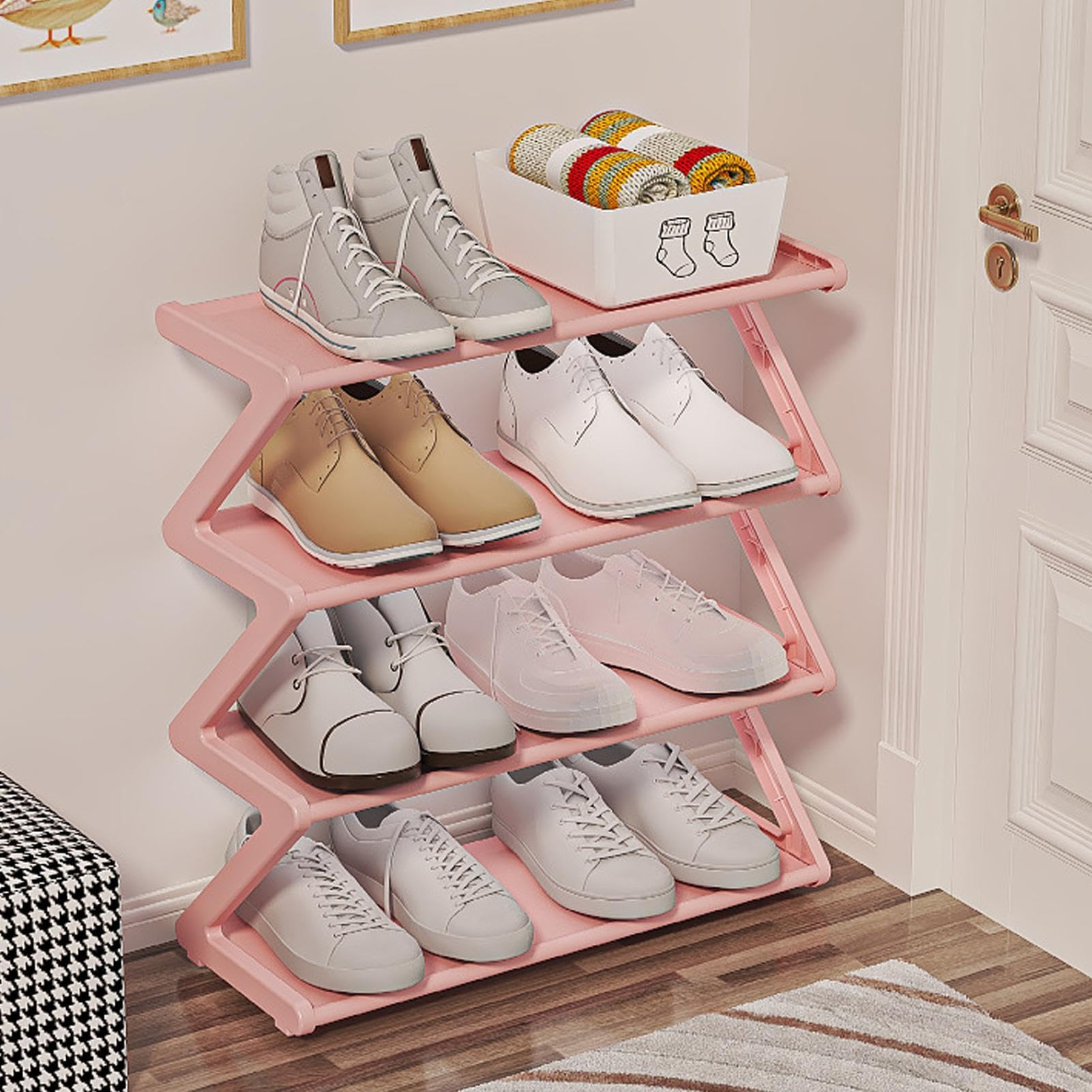 Amazon｜4段シューズラック - シューズラックオーガナイザー、モダンな
