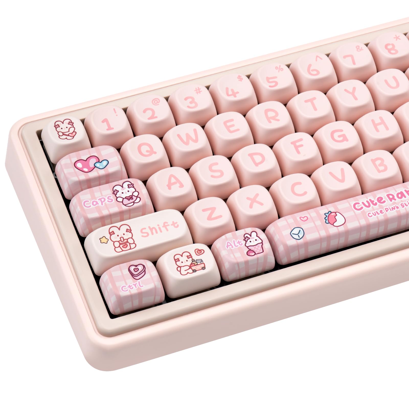 Amazon.com: JOLINTAL PBT Cute Keycaps Set, MOA Profile Pink Key