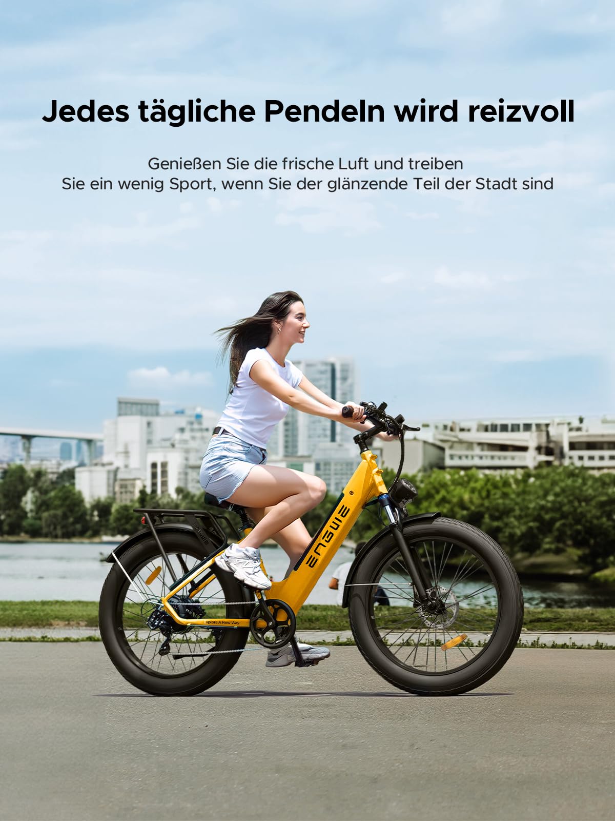 ENGWE E26 26-Zoll E-Bike für Erwachsene, 48-V-Akku mit 16Ah und Reichweite 140KM, Hydraulische Bremsen und Doppel-Federung, Mit LCD-Display und 7-Gang-Schaltung, Drehmoment 70 Nm