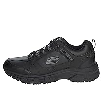 Skechers Oak Canyon Redwick Uomo Formatori, Black Leather Synthetic Textile Black Trim, 41 EU