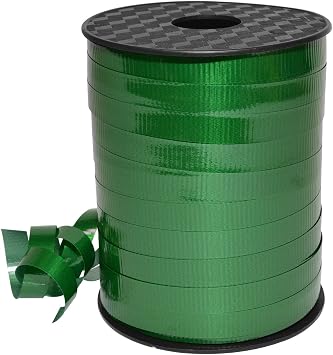 Morex Ribbon 18310/250-607 Lucky Glossy Curling Ribbon, Emerald, 3/8" x 250 yd