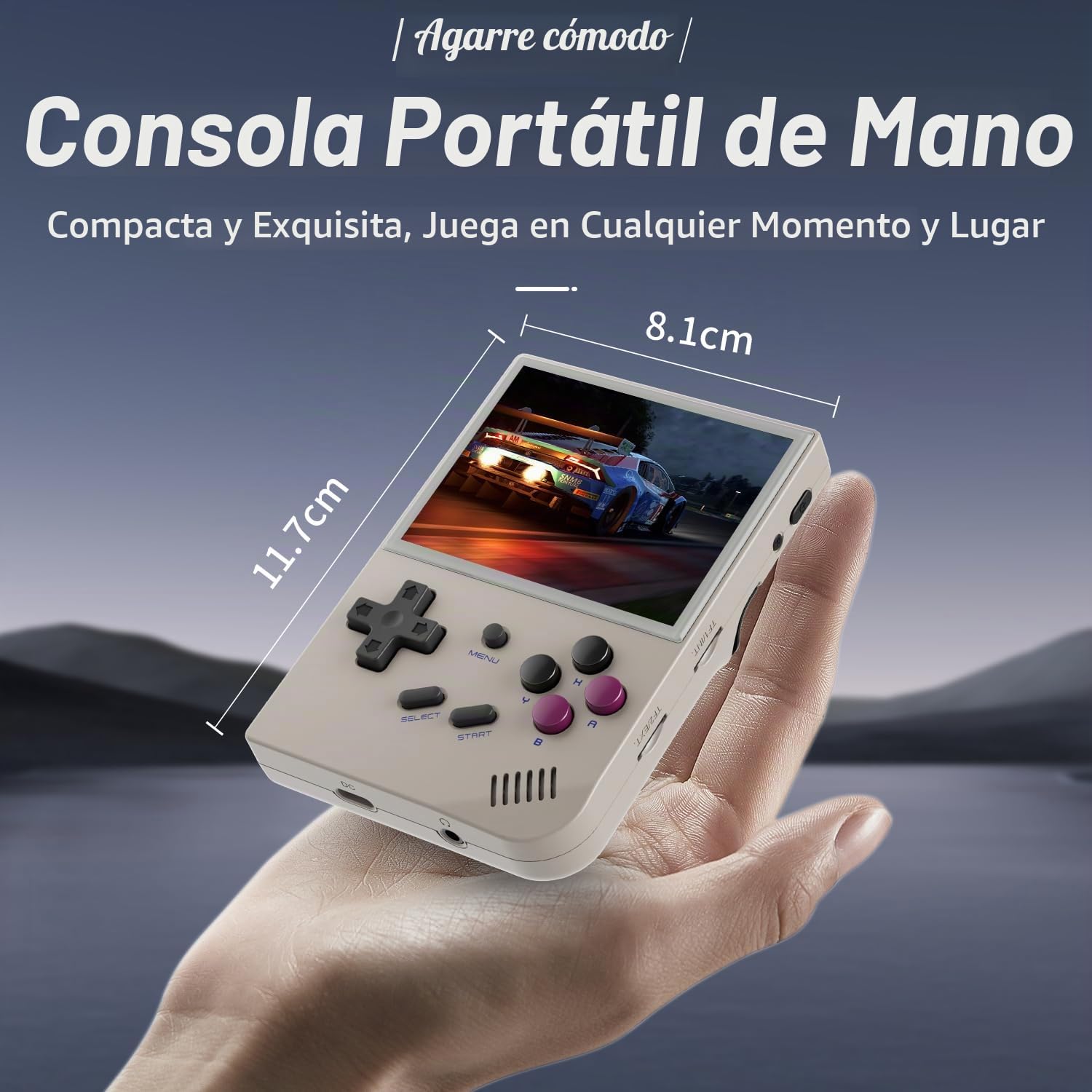 Anbernic RG35XX - Consola de juegos portátil, pantalla IPS de 3.5 pulgadas, sistema Linux integrado, más de 5000 juegos clásicos, compatible con salida de TV HDMI (gris)