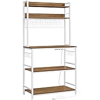 VASAGLE Scaffale Cucina con Multipresa, Scaffale per Microonde