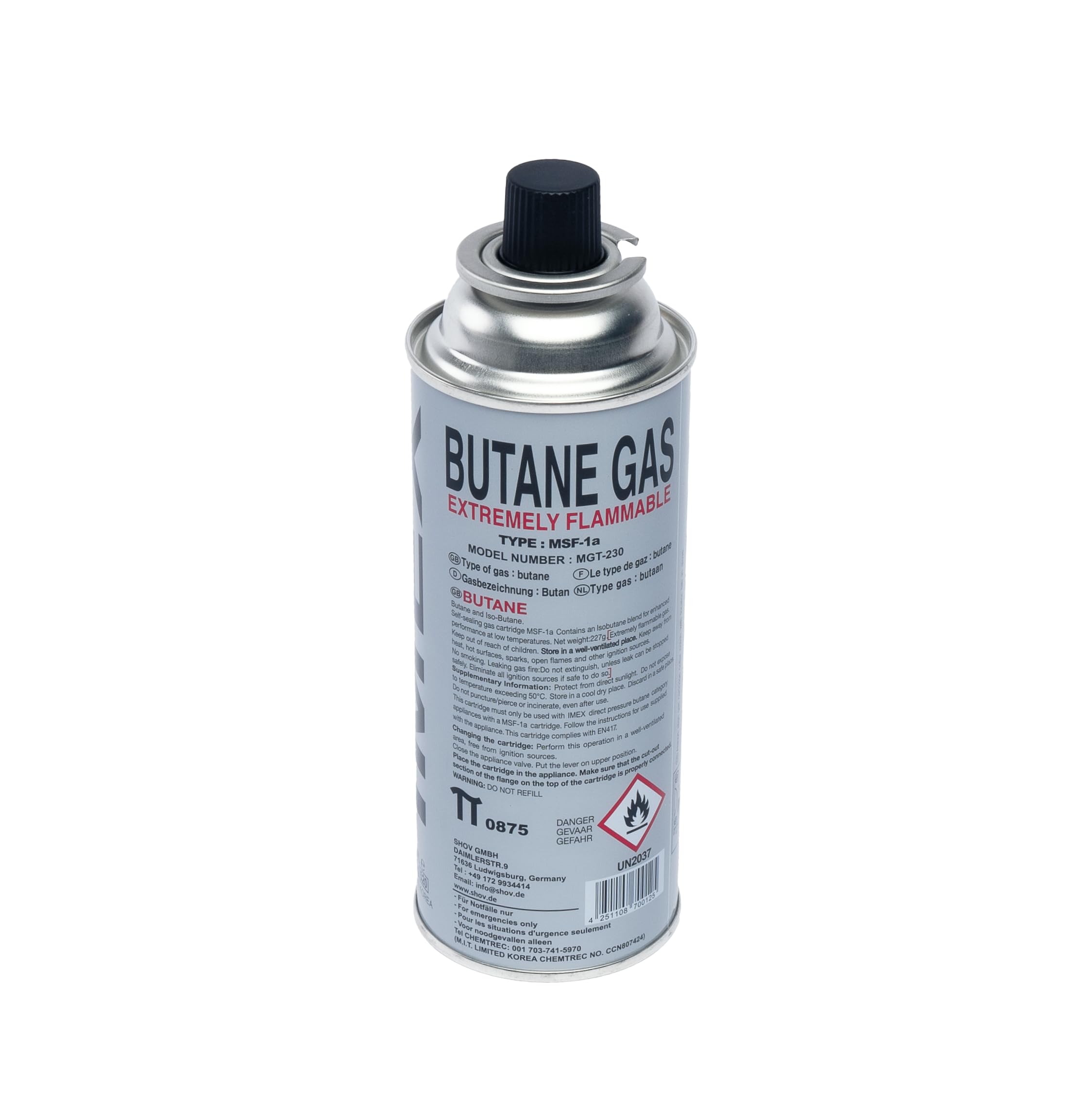IMEX 227 g MSF-1a Cartouches de gaz - Gaz Butane de Haute qualité pour Le Camping et Les activités de Plein air (4 pièces)
