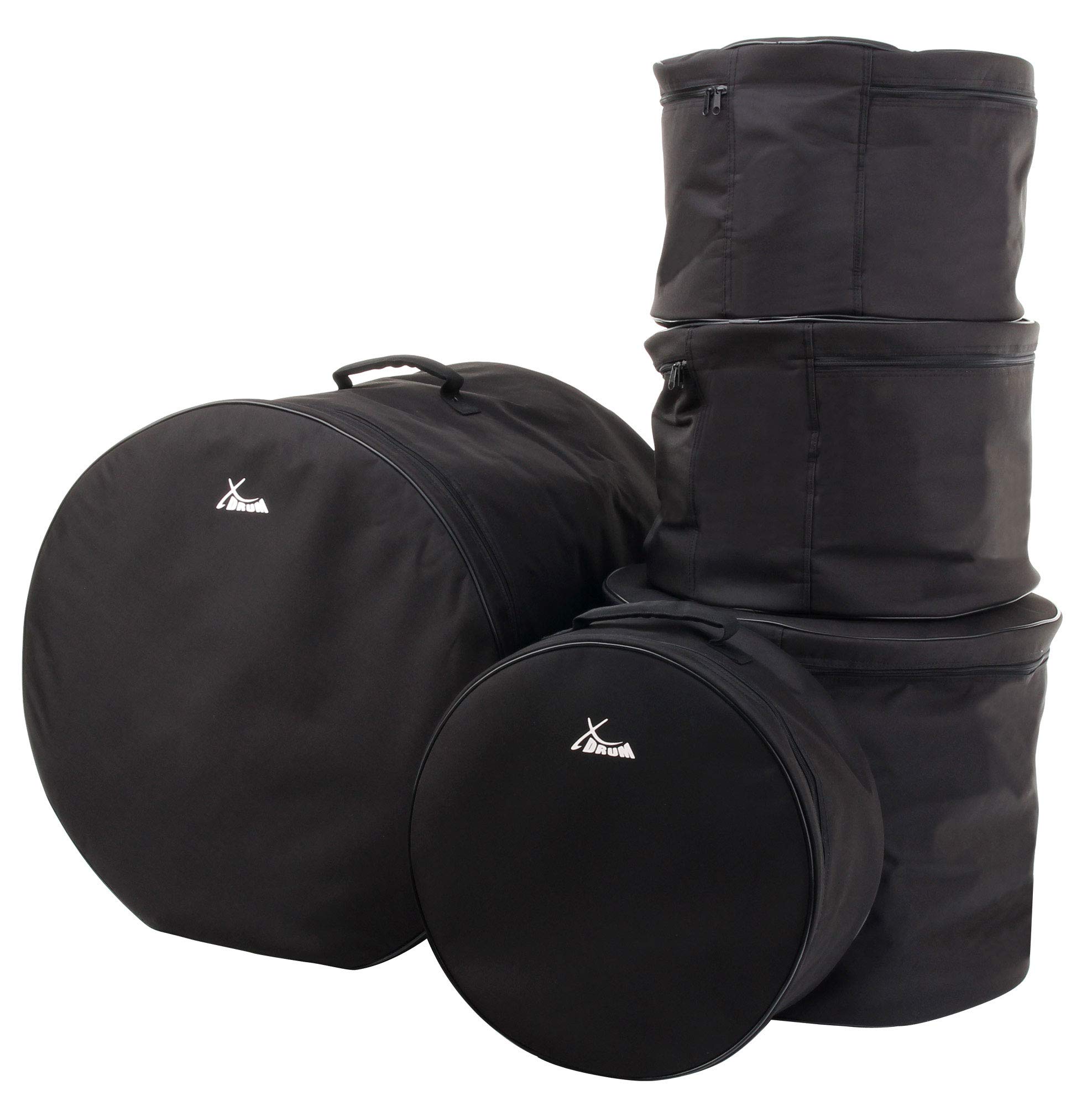 Set Borse per Batteria XDrum Classic, Misure Fusion: 22",14",12",10" e 14,5" (idrorepellente, imbottitura interna, manici robusti)