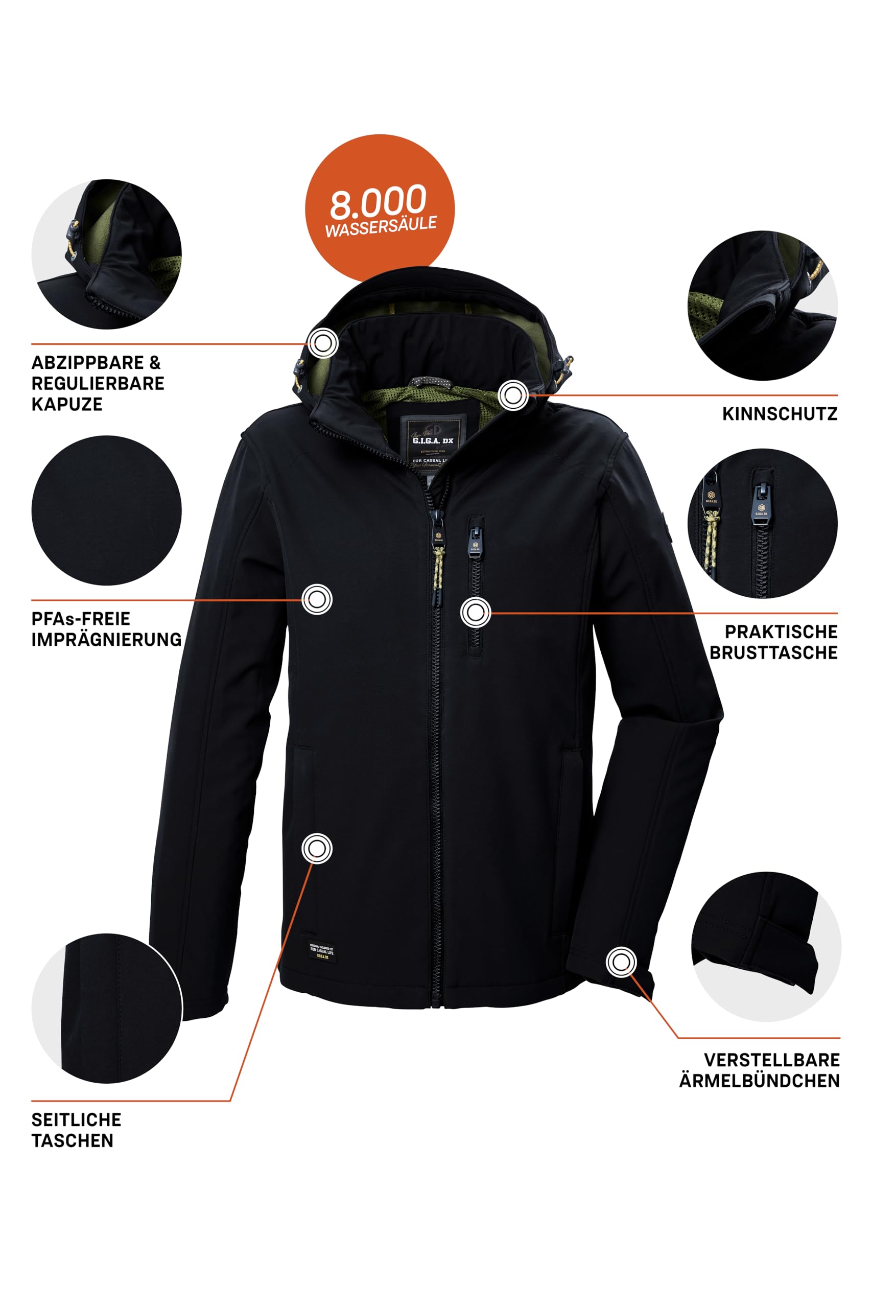 G.I.G.A. DX Kurtka softshellowa/kurtka outdoorowa z odpinanym kapturem Mężczyźni Gw 29 Mn Sftshll Jckt
