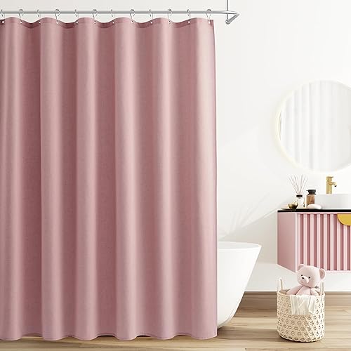 Miniatura 68 de Naturoom cortina de ducha de 36 pulgadas - cortina de ducha estrecha para espacio pequeño, de medio tamaño, de lino verde ultra gruesa, juego