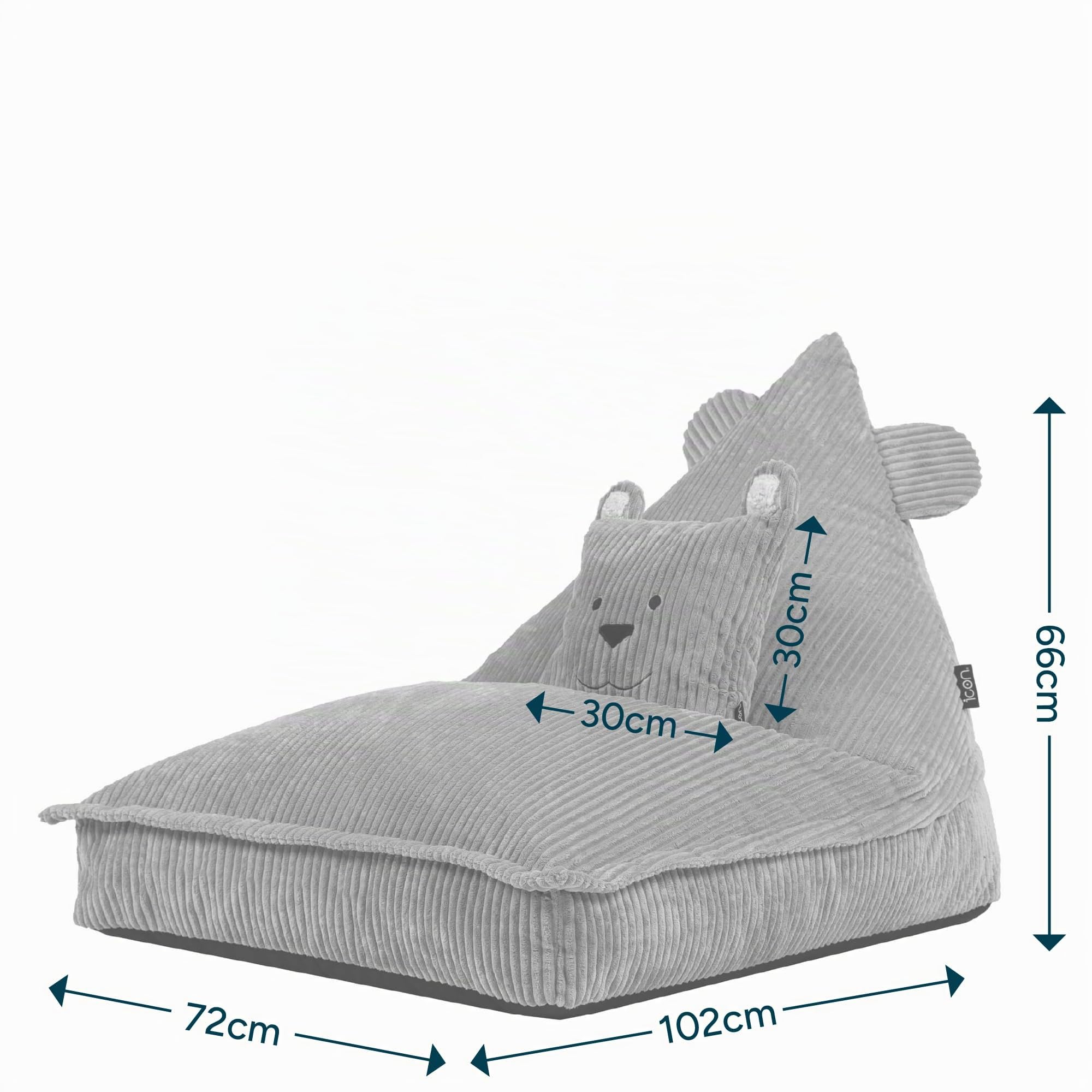 Icon Robyn Lapin Pouf Enfant, Fauteuil Velours Côtelé, Pouf Poire avec Remplissage, Chaise Enfant, Fauteuil Chambre, Meuble Chambre, Meuble Salon, Rose