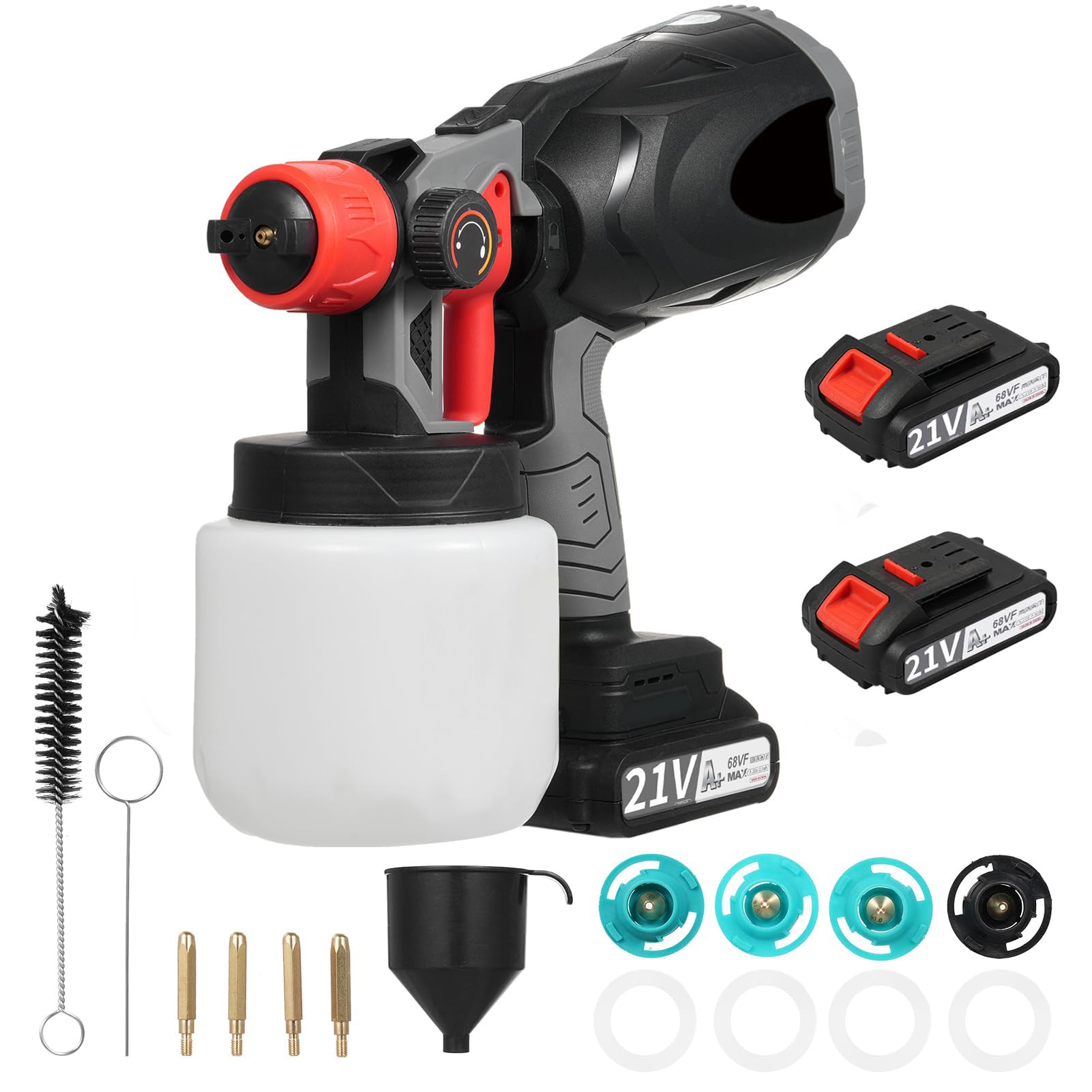 Weytoll Pistola Per Verniciare A Batteria, 300W Verniciatore A Spruzzo